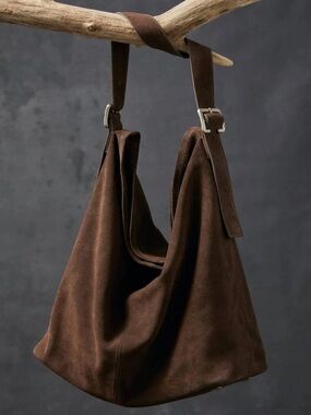Free People Brown Suede Hobo Tote